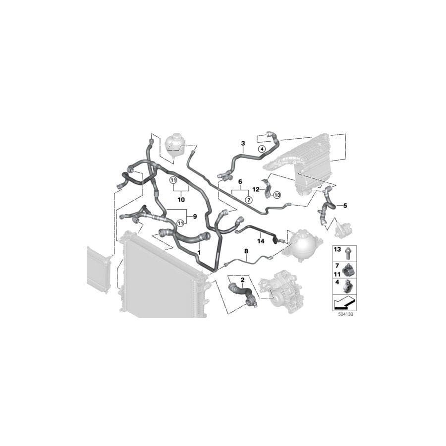 Genuine BMW 17128053471 Line To Expansion Tank (Inc. X3 M & X4 M) | ML Performance UK Car Parts
