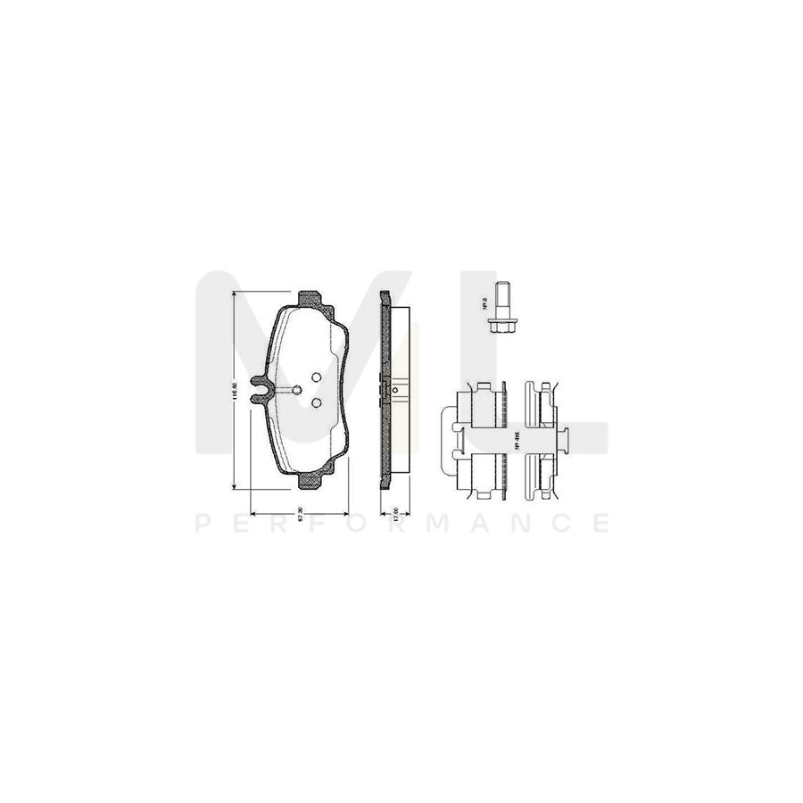 Bosch 0986Tb2322 Brake Pad Set Excl. Wear Warning Contact, With Bolts, With Accessories | ML Performance Car Parts