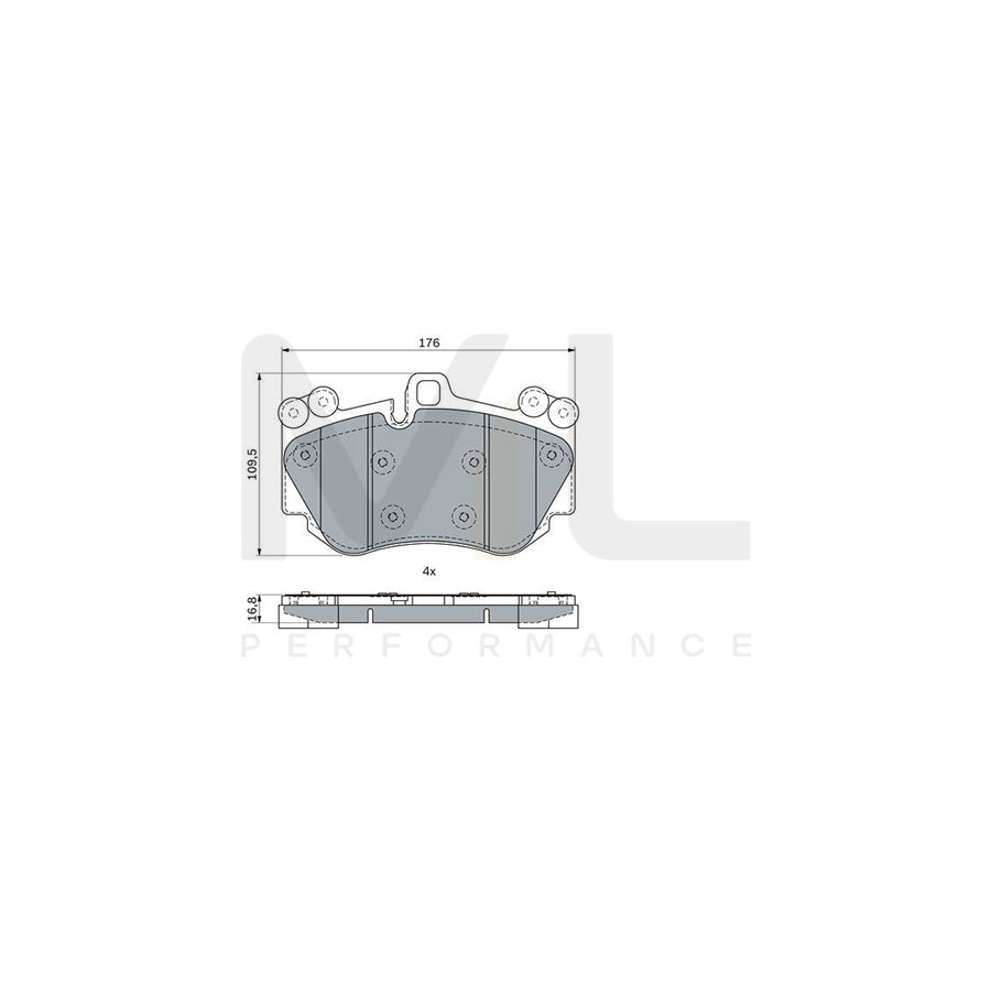 Bosch 0986424073 Brake Pad Set For Porsche Cayenne (9Pa) BP2346 | ML Performance Car Parts