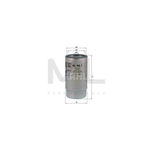 MAHLE ORIGINAL KC 98/1 Fuel filter for BMW 7 (E38) Spin-on Filter | ML Performance Car Parts