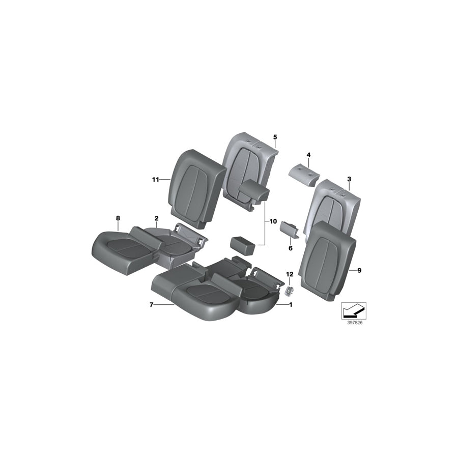 Genuine BMW 52207300111 F48 F45 Foam Pad, Seat, Rear Left (Inc. 225xe, X1 20i & X1 25dX) | ML Performance UK