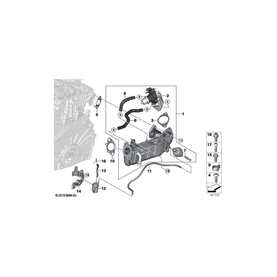 Genuine BMW 11718580445 F46 F44 Hose For Radiator Egr (Inc. 218d, 216d & X2 18d) | ML Performance UK Car Parts