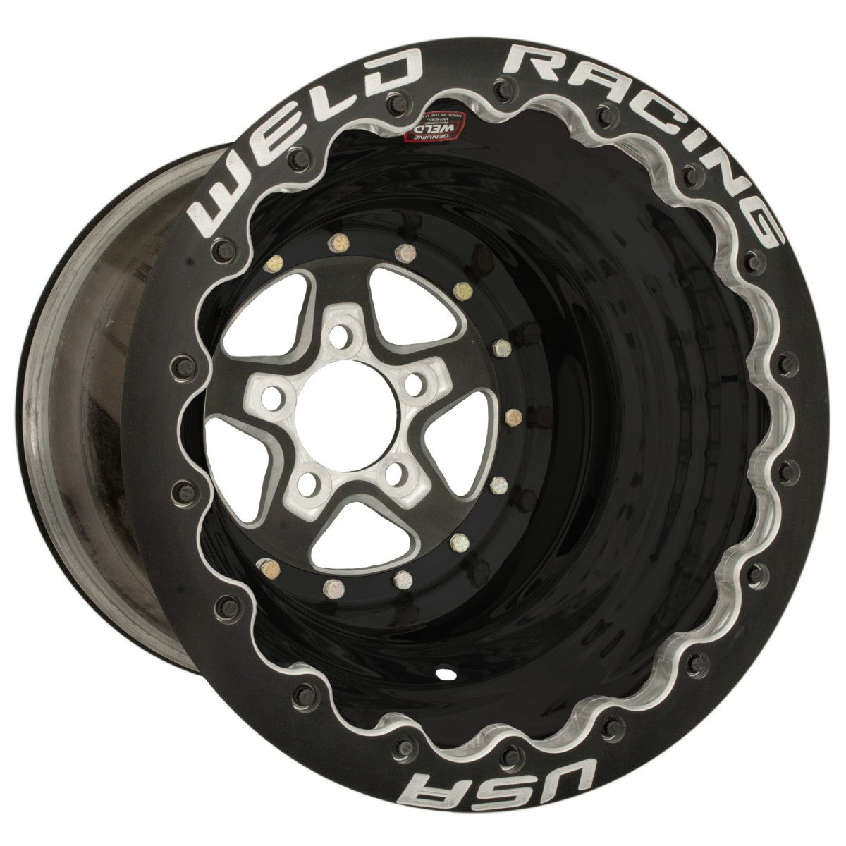Weld 88B-616B278UB Alumastar Wheel 16x16 5x4.75 ET-114 BS4 Black Center - Black Shell