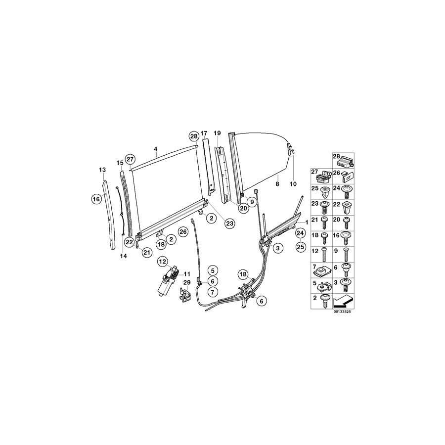 Genuine BMW 51169122628 E66 Right Rear Door Sun Blind ANTHRAZIT (Inc. 735Li, 750Li & 730Ld) | ML Performance UK