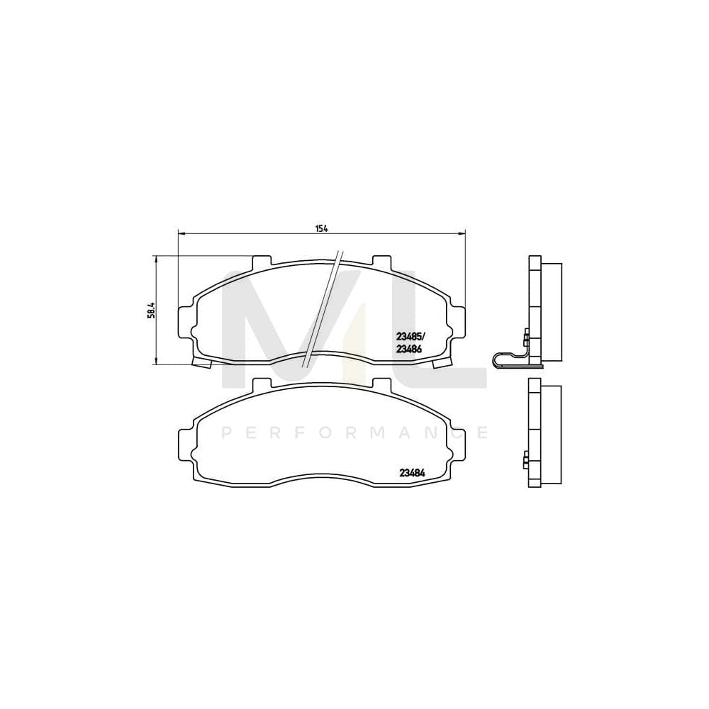 Brembo P 30 044 Brake Pad Set For Kia Pregio With Acoustic Wear Warning | ML Performance Car Parts