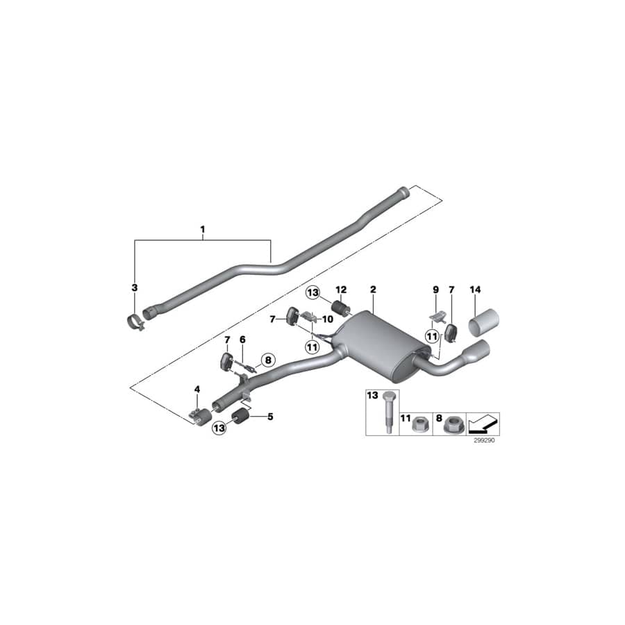Genuine BMW 18302455256 F25 Installation Kit For Rear Silencer VALUE LINE (Inc. X3) | ML Performance UK Car Parts