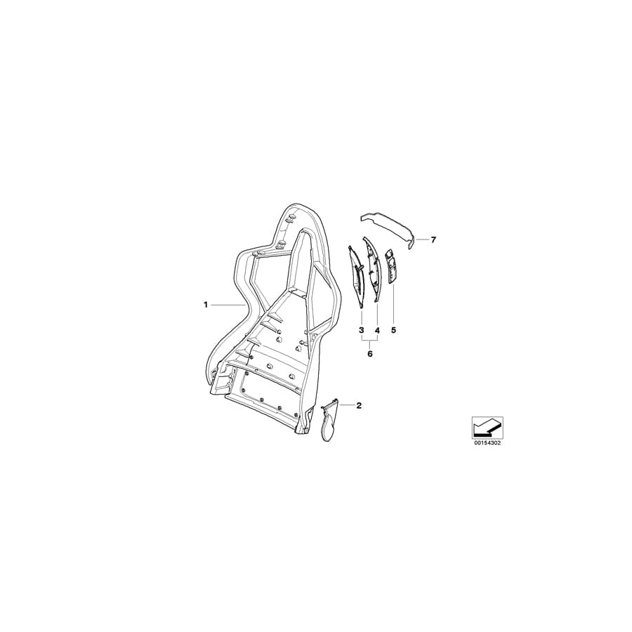 Genuine BMW 52107918100 E85 Backrest, Right GRAU85 (Inc. Z4 2.2i, Z4 2.5si & Z4 2.0i) | ML Performance UK Car Parts