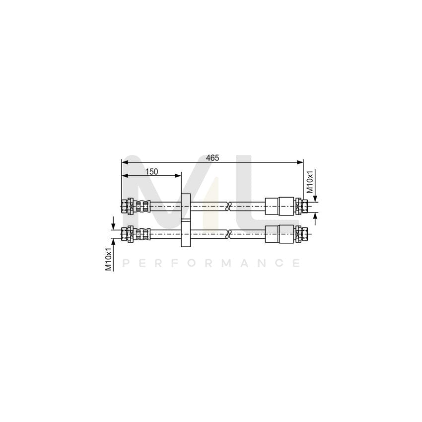 BOSCH 1 987 476 125 Brake Hose for FIAT DOBLO 440mm, M10x1 | ML Performance Car Parts