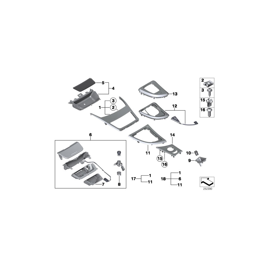 Genuine BMW 51169295551 E82 E88 Ashtray, Wood, 'Fineline Stream' (Inc. 118i, 118d & 123d) | ML Performance UK
