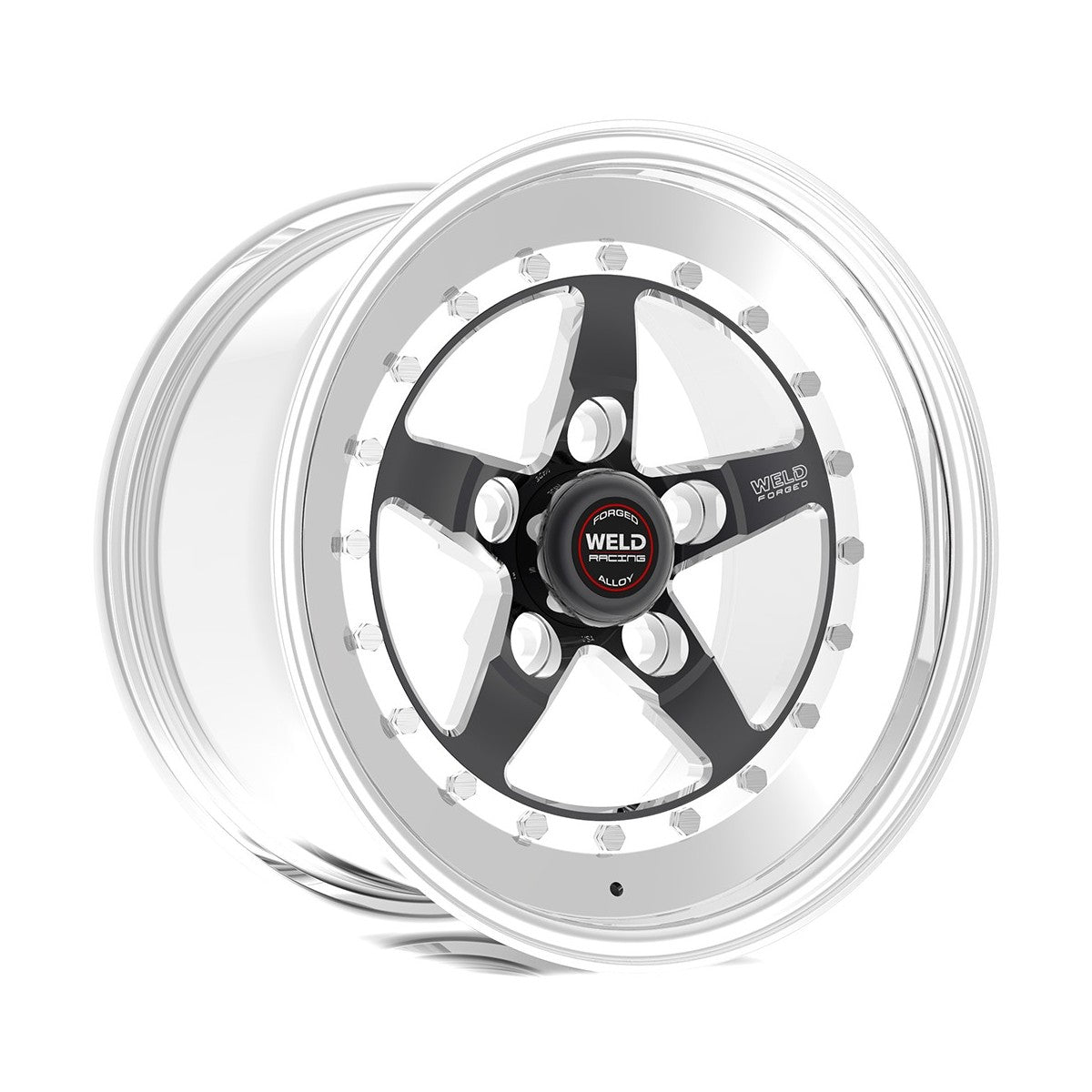 Weld 791B-58208 Weldstar Wheel 15x8 5x4.5 ET0 BS4.5 Black Center - Polished Shell