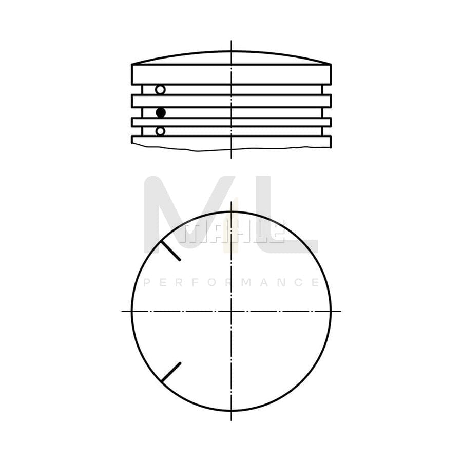 MAHLE ORIGINAL 535 PI 00100 003 Piston for TRABANT P 601 73,5 mm, without cooling duct | ML Performance Car Parts