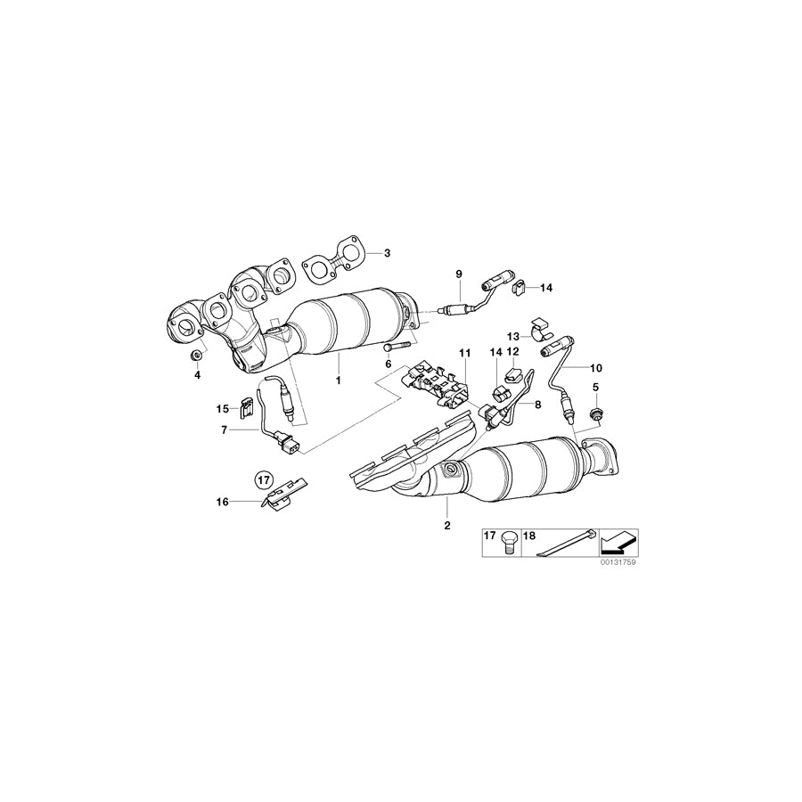 Genuine BMW 11787521705 E60 E66 E61 Lambda Probe, Grey L= 620mm (Inc. 545i, 760LiS & 760Li) | ML Performance UK Car Parts