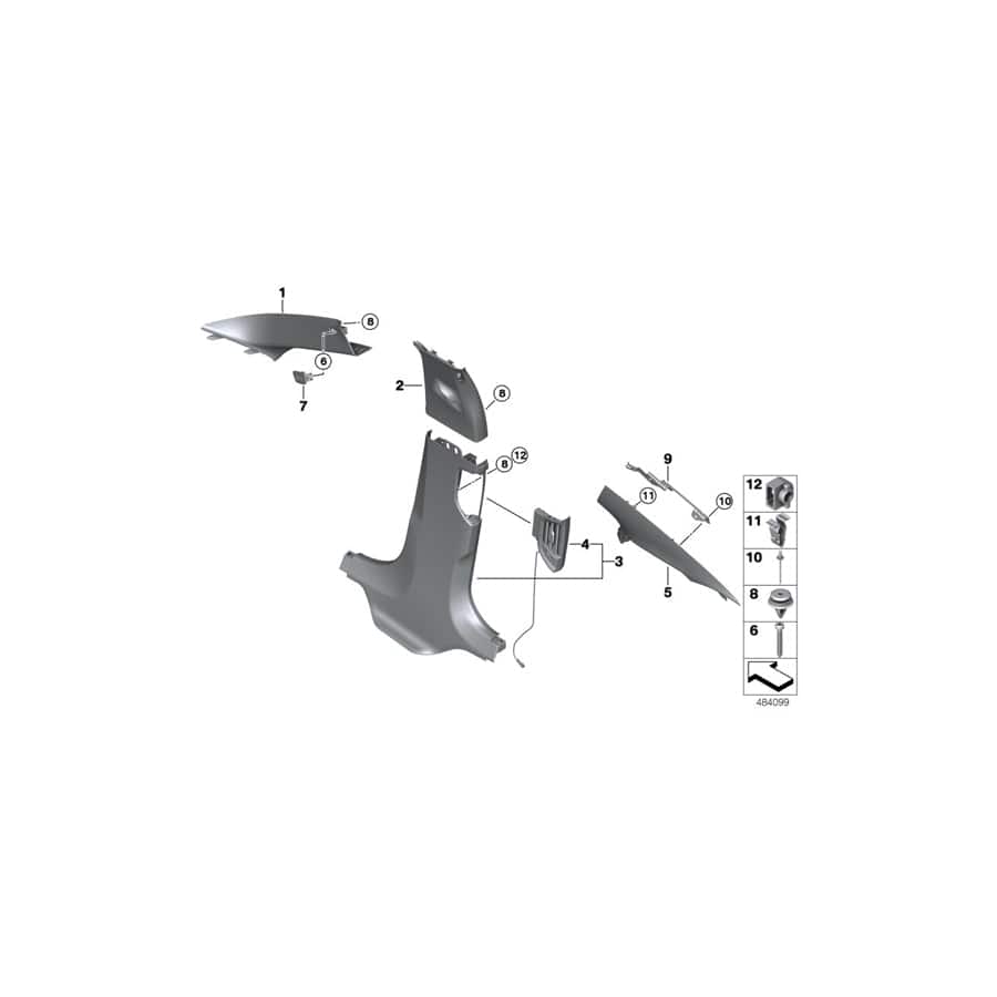 Genuine BMW 51438068525 F90 G30 Cover, B-Pillar, Alcantara, Upper Left ANTHRAZIT (Inc. 520i, 525d & 520d) | ML Performance UK Car Parts