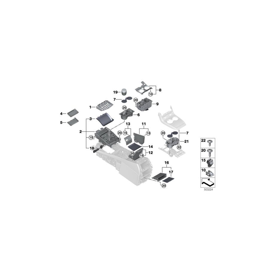 Genuine BMW 51169868440 G05 G06 Trim Cover, Storage Tray, Right (Inc. X5 40i, X6 M50dX & X5 50iX) | ML Performance UK