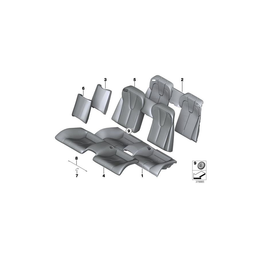 Genuine BMW 52208066571 F12 F13 Upholstery, Seat, Perforated Leather X3D8 ARAG.BRAUN (Inc. M6) | ML Performance UK