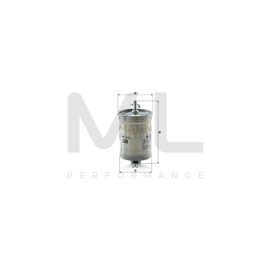 MANN-FILTER WK 818 Fuel filter In-Line Filter | ML Performance Car Parts