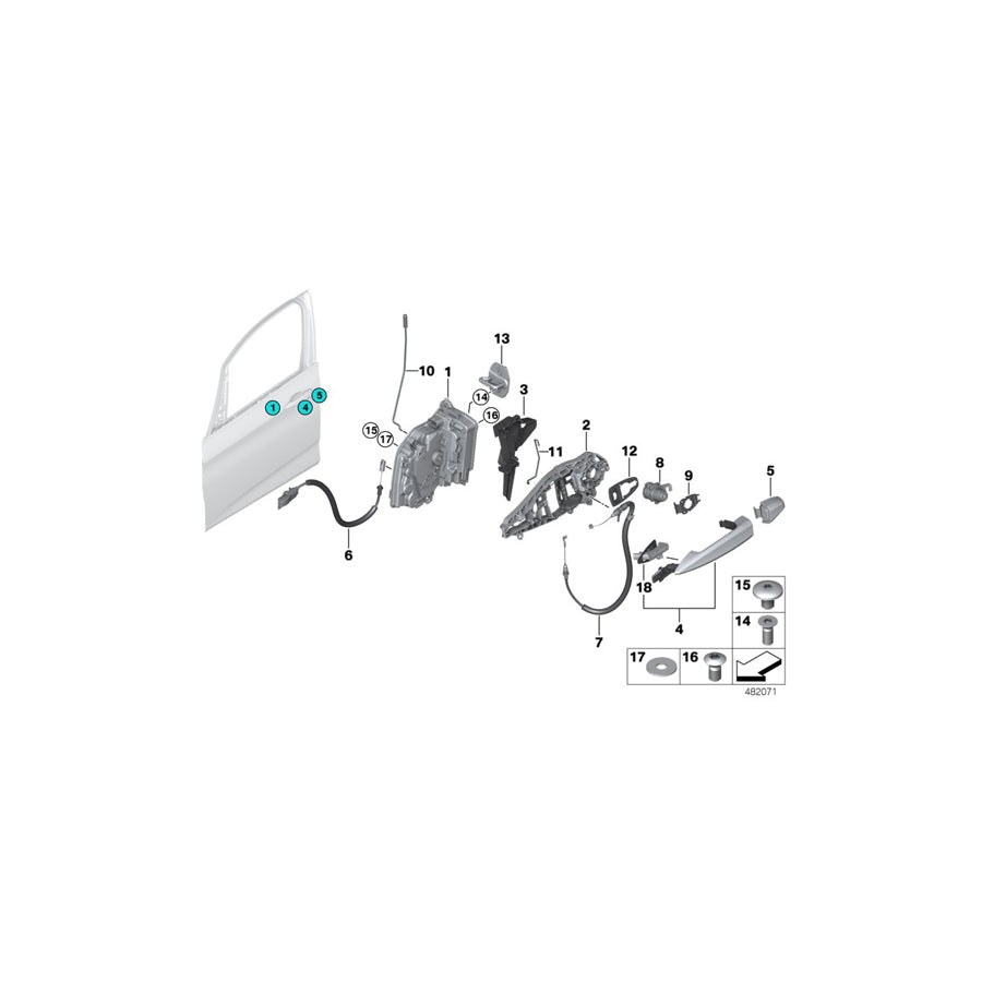 Genuine BMW 51218492787 F39 Bowden Cable, Door Opener, Front (Inc. X2 18d, X2 28iX & X2 25dX) | ML Performance UK