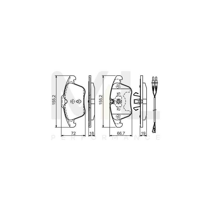 Bosch 0986Tb3169 Brake Pad Set Incl. Wear Warning Contact | ML Performance Car Parts
