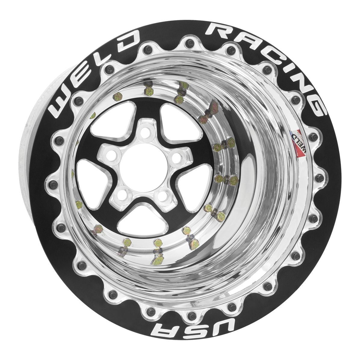 Weld 88B-509276 Alumastar Wheel 15x9 5x4.75 ET-51 BS3 Black Center - Polished Shell