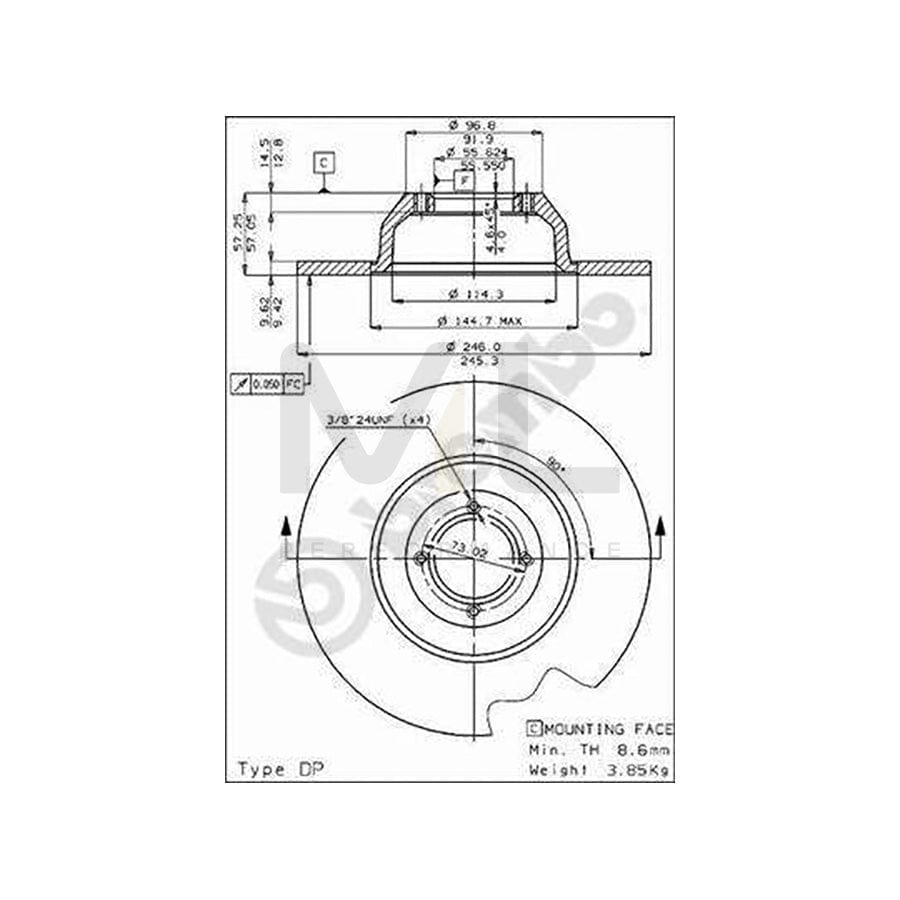 BREMBO 08.2632.10 Brake Disc Solid | ML Performance Car Parts