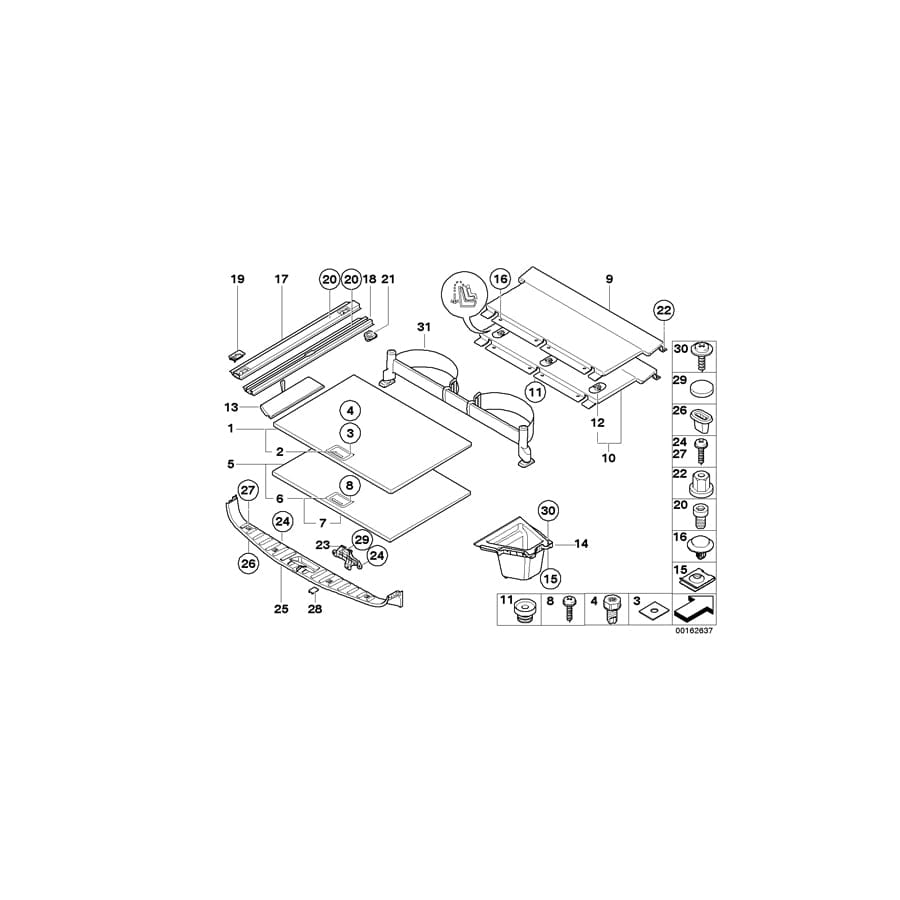 Genuine BMW 51473411941 E83 E83 Lashing Rail, Left (Inc. X3 3.0sd, X3 2.5i & X3 3.0d) | ML Performance UK Car Parts