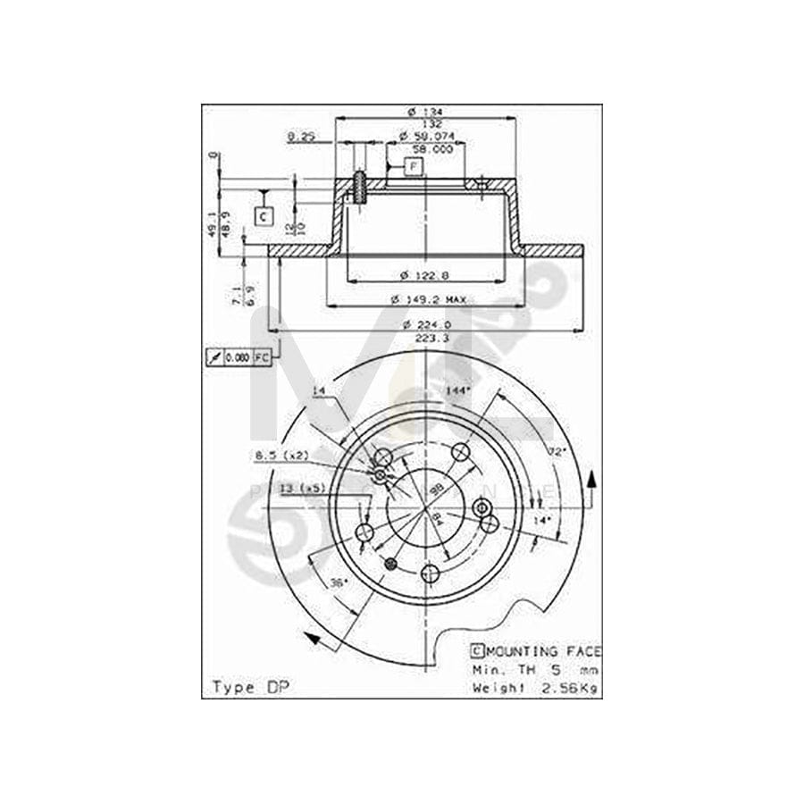 BREMBO 08.3953.10 Brake Disc for CITROEN CX Solid, with bolts/screws | ML Performance Car Parts