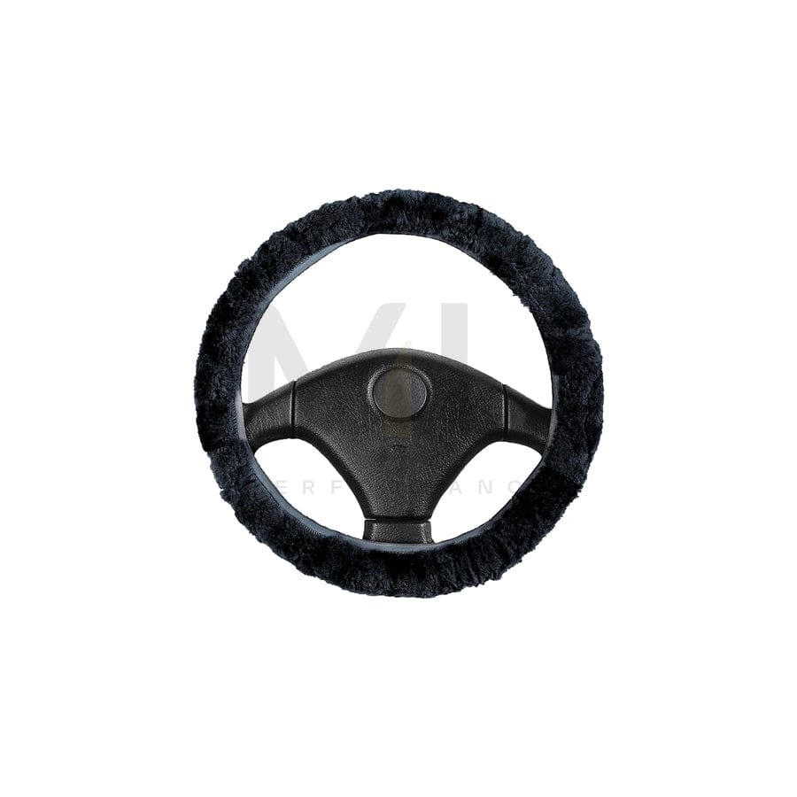 WALSER 19566 Steering wheel cover Black, Ø: 36-41cm, Sheepskin | ML Performance Car Parts
