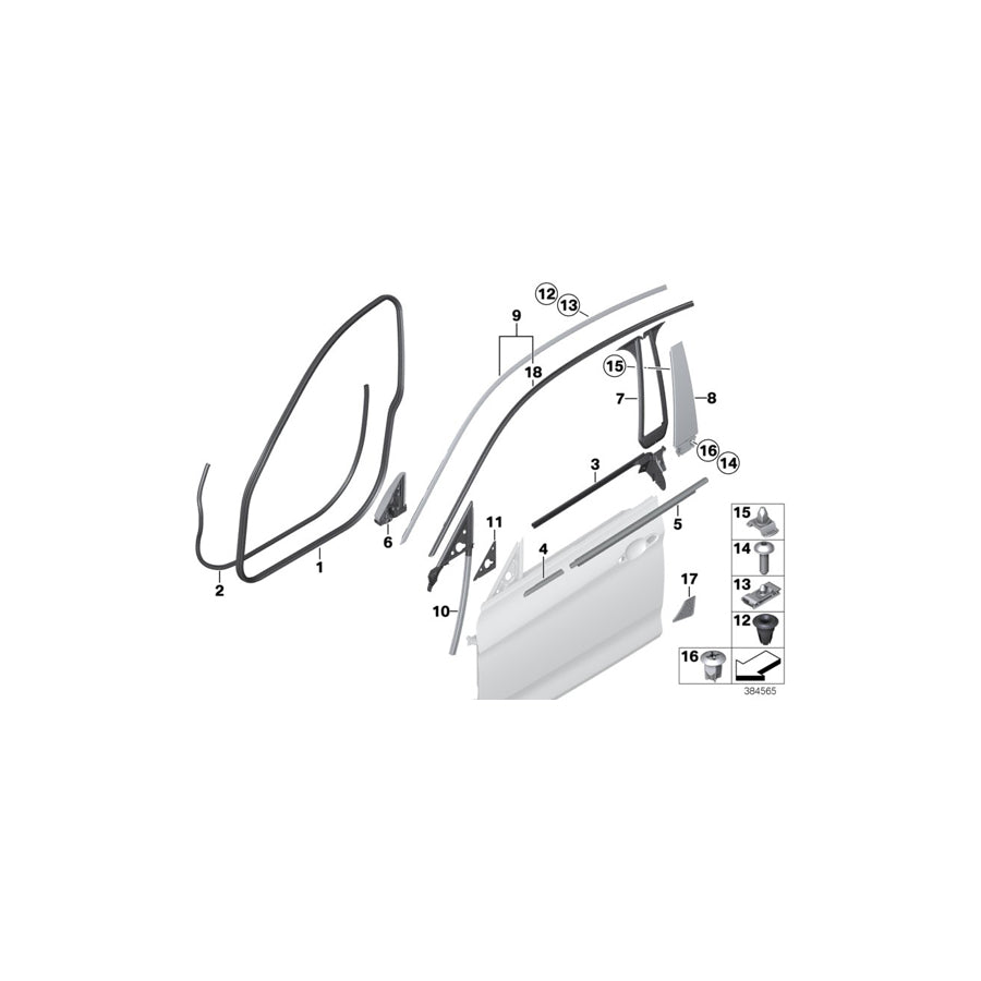 Genuine BMW 51337289976 F34 Seal, Mirror Base, Outside Right (Inc. 335dX, 325d & 330d) | ML Performance UK