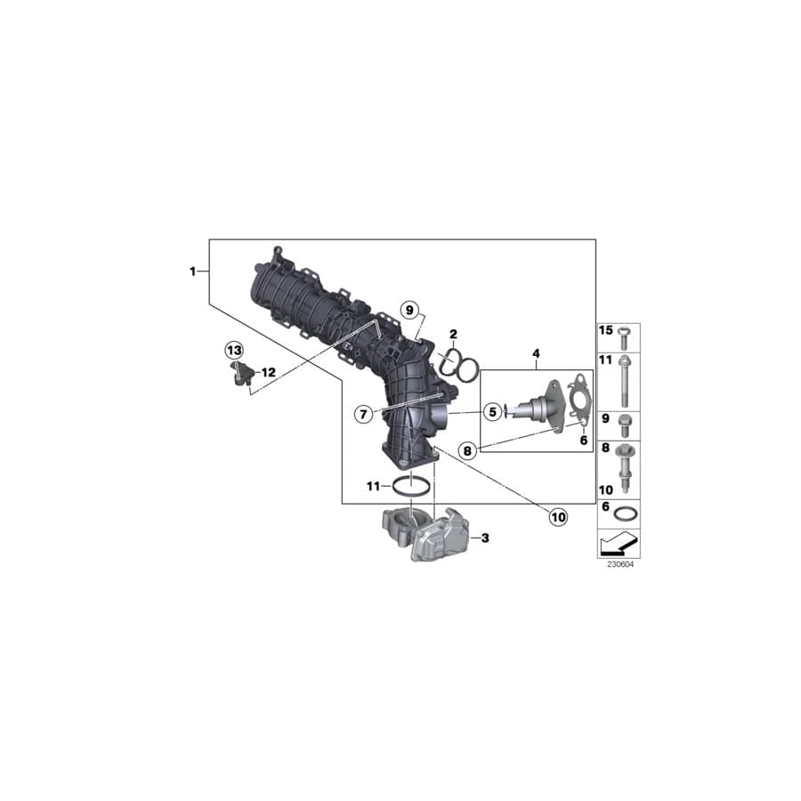 Genuine BMW 11617823039 Intake Manifold (Inc. One D, Cooper D ALL4 1.6 & Cooper D 2.0) | ML Performance UK Car Parts