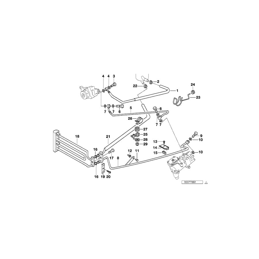 Genuine BMW 32411094640 E38 Pressure Hose Assy RHD (Inc. 740iL, 735iL & 735i) | ML Performance UK Car Parts