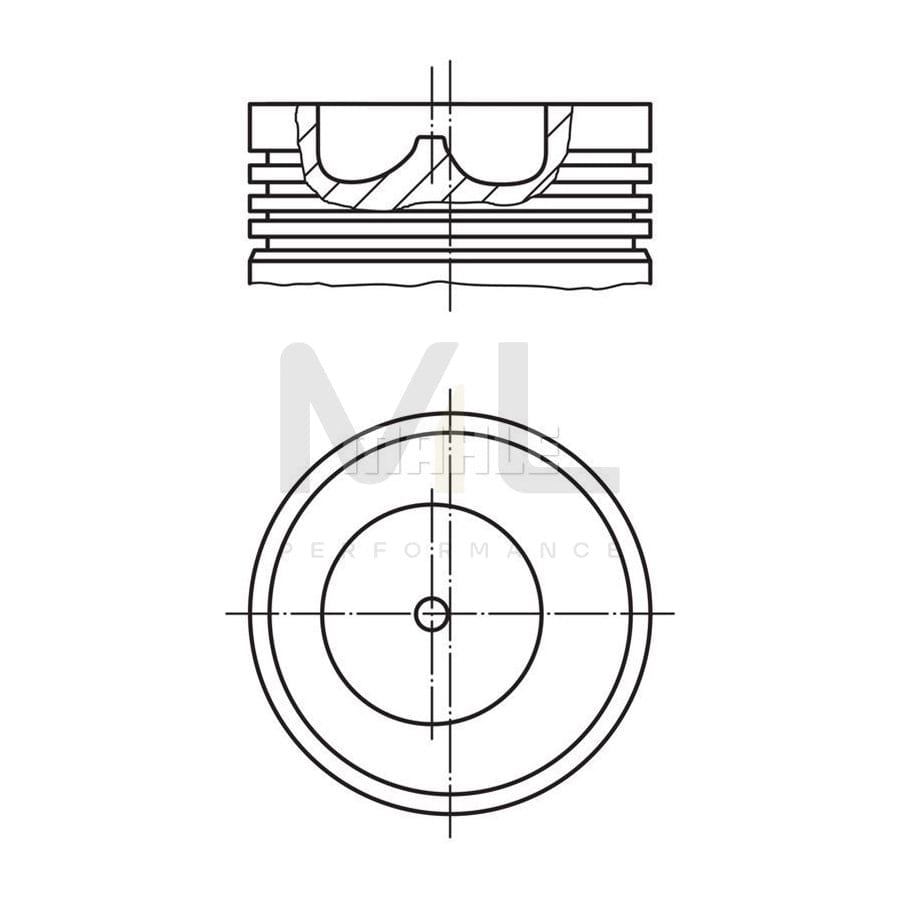 MAHLE ORIGINAL 015 92 00 Piston for FORD TRANSIT 93,67 mm, with piston ring carrier, without cooling duct | ML Performance Car Parts