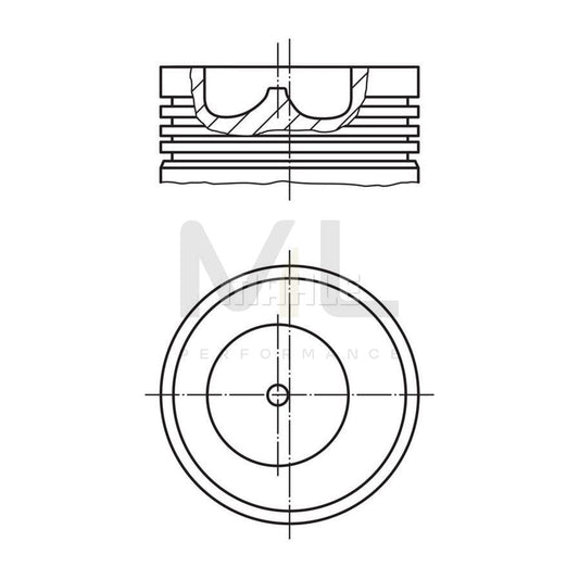 MAHLE ORIGINAL 015 92 00 Piston for FORD TRANSIT 93,67 mm, with piston ring carrier, without cooling duct | ML Performance Car Parts