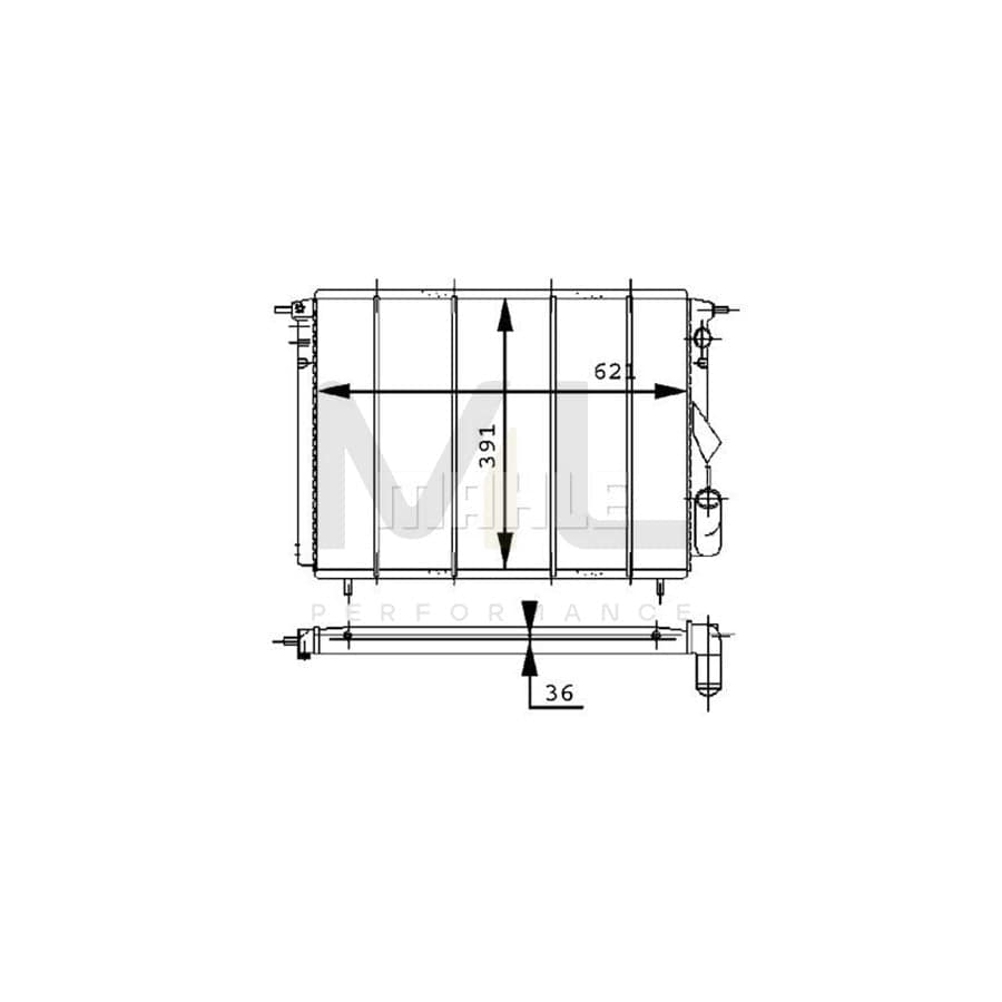 MAHLE ORIGINAL CR 452 000S Engine radiator for RENAULT Espace II (J63/S63) with screw, Mechanically jointed cooling fins, Manual Transmission | ML Performance Car Parts