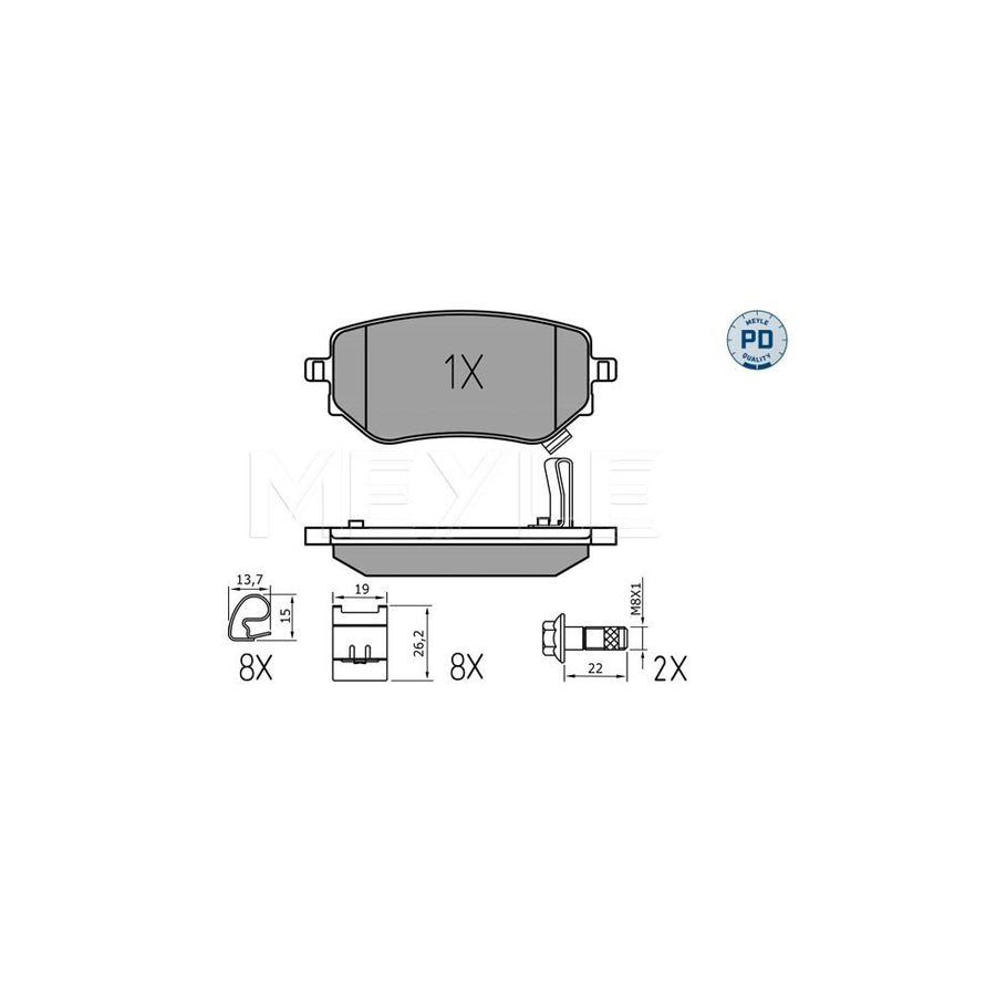 Meyle 025 228 6118/Pd Brake Pad Set Suitable For Mercedes-Benz X-Class