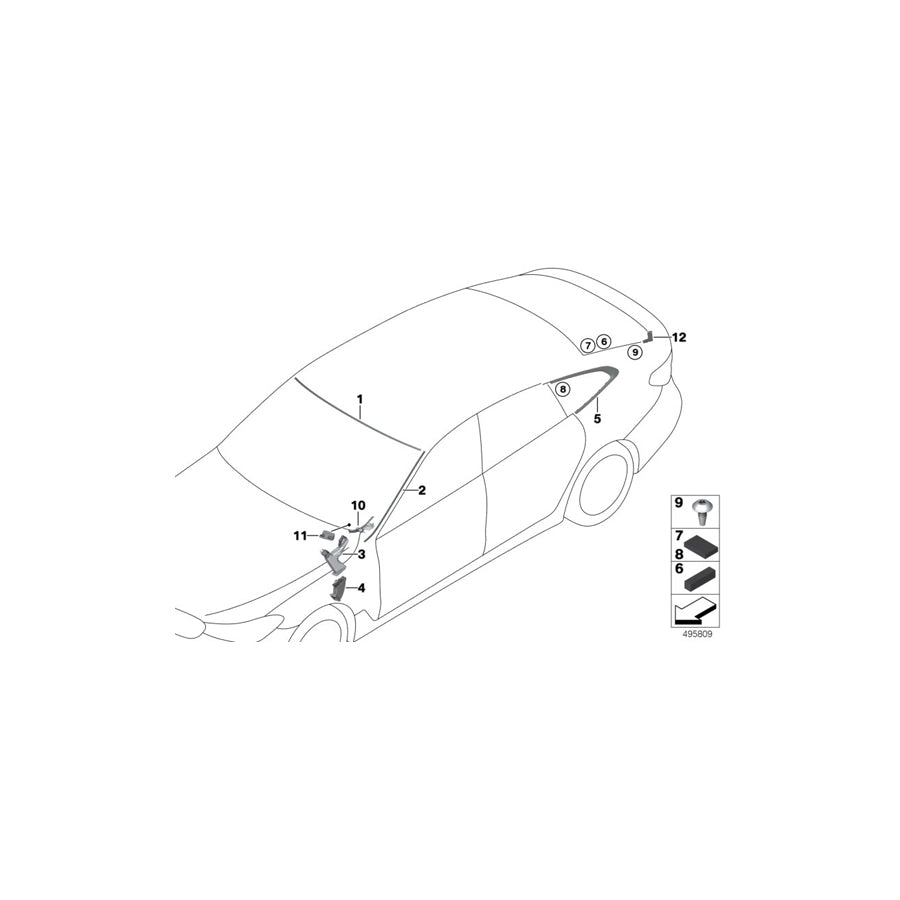 Genuine BMW 51378495572 G32 Finisher, Side Window, Rear Right (Inc. 630iX, 630dX & 640iX) | ML Performance UK