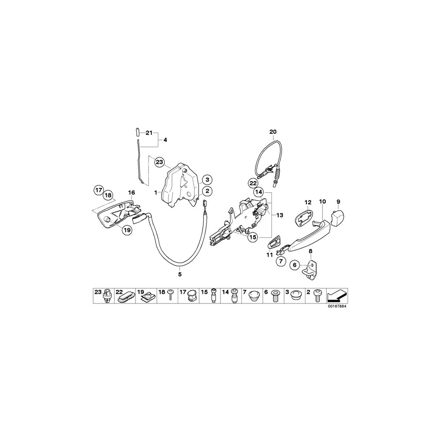 Genuine BMW 51417145075 E87 E87 Door Handle, Inside Left SCHWARZ (Inc. 118d, 120d & 123d) | ML Performance UK