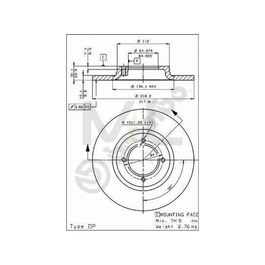 BREMBO 08.3372.10 Brake Disc for TOYOTA COROLLA Solid | ML Performance Car Parts