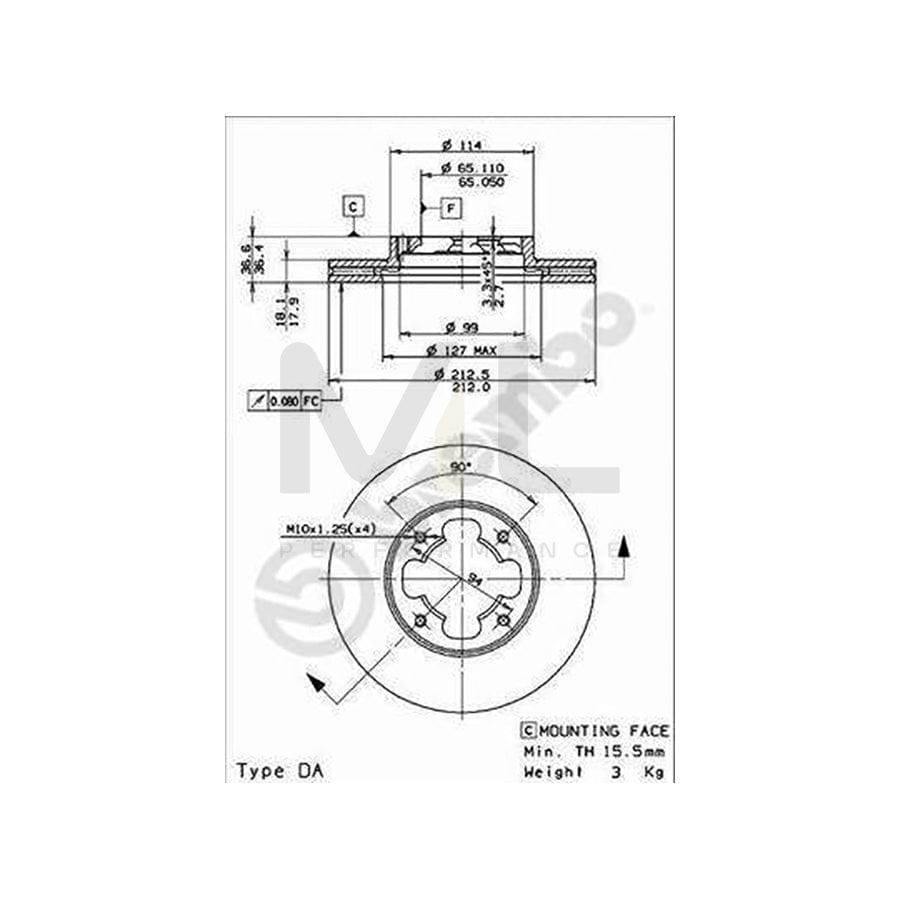 BREMBO 09.5867.10 Brake Disc Internally Vented | ML Performance Car Parts