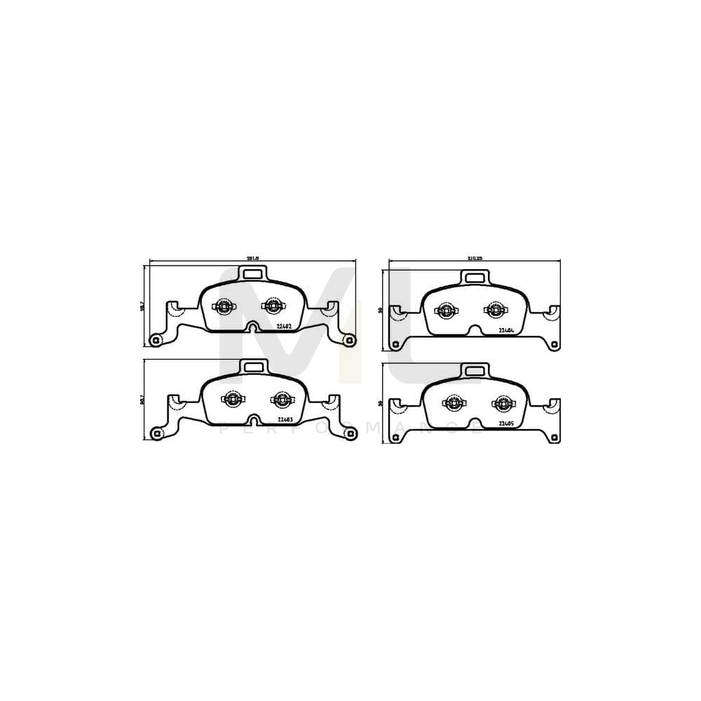 Brembo P 85 164X Brake Pad Set Prepared For Wear Indicator, With Anti-Squeak Plate, With Counterweights | ML Performance Car Parts