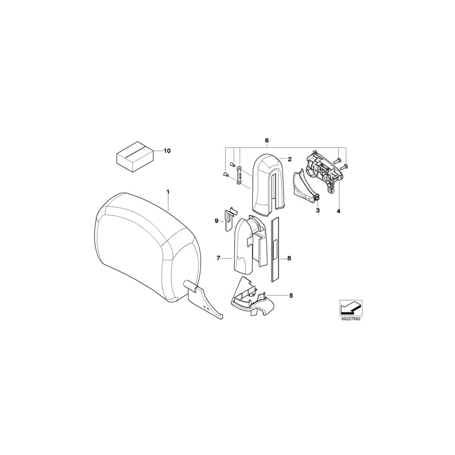 Genuine BMW 52107903311 E64 Headrest Leather Left SCHWARZ (Inc. & M6) | ML Performance UK Car Parts