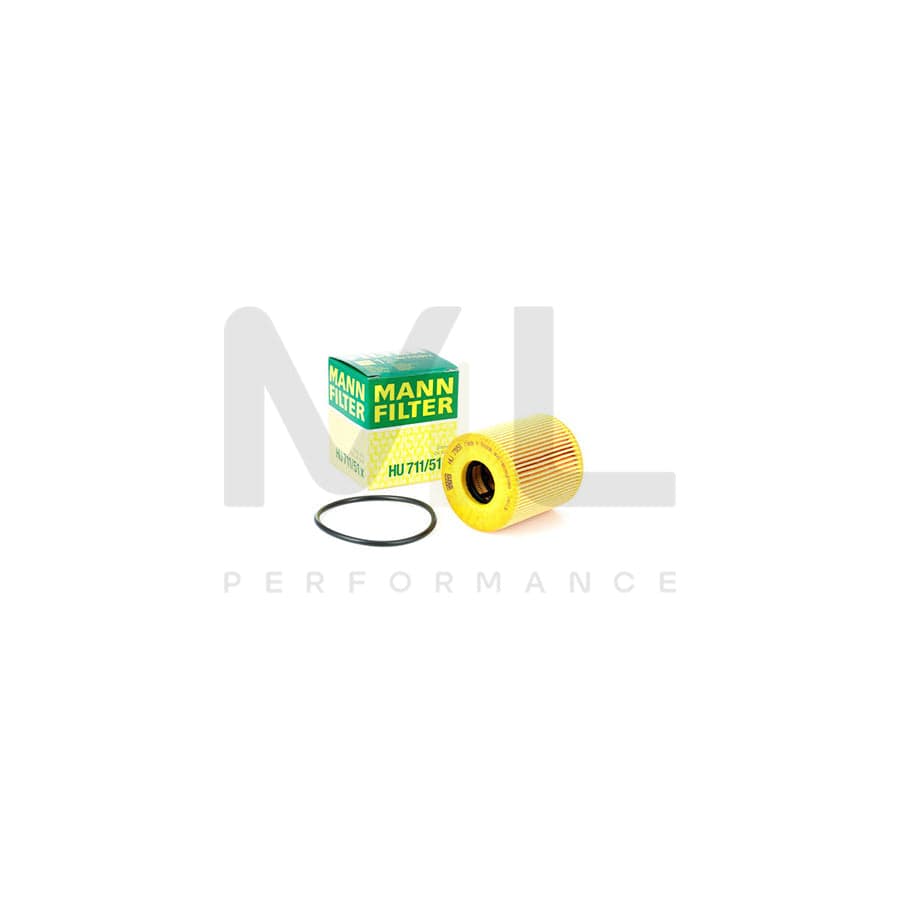 MANN-FILTER HU 711/51 x Oil Filter with seal, Filter Insert | ML Performance Car Parts