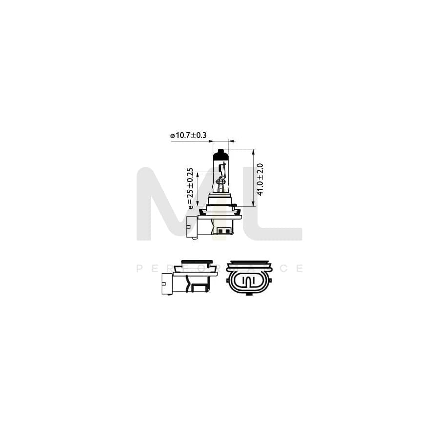 PHILIPS 12362WVUB1 Bulb, spotlight H11 12V 55W PGJ19-2 Halogen | ML Performance Car Parts