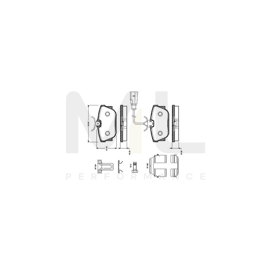 Bosch 0986Tb2376 Brake Pad Set Incl. Wear Warning Contact, With Bolts, With Accessories | ML Performance Car Parts