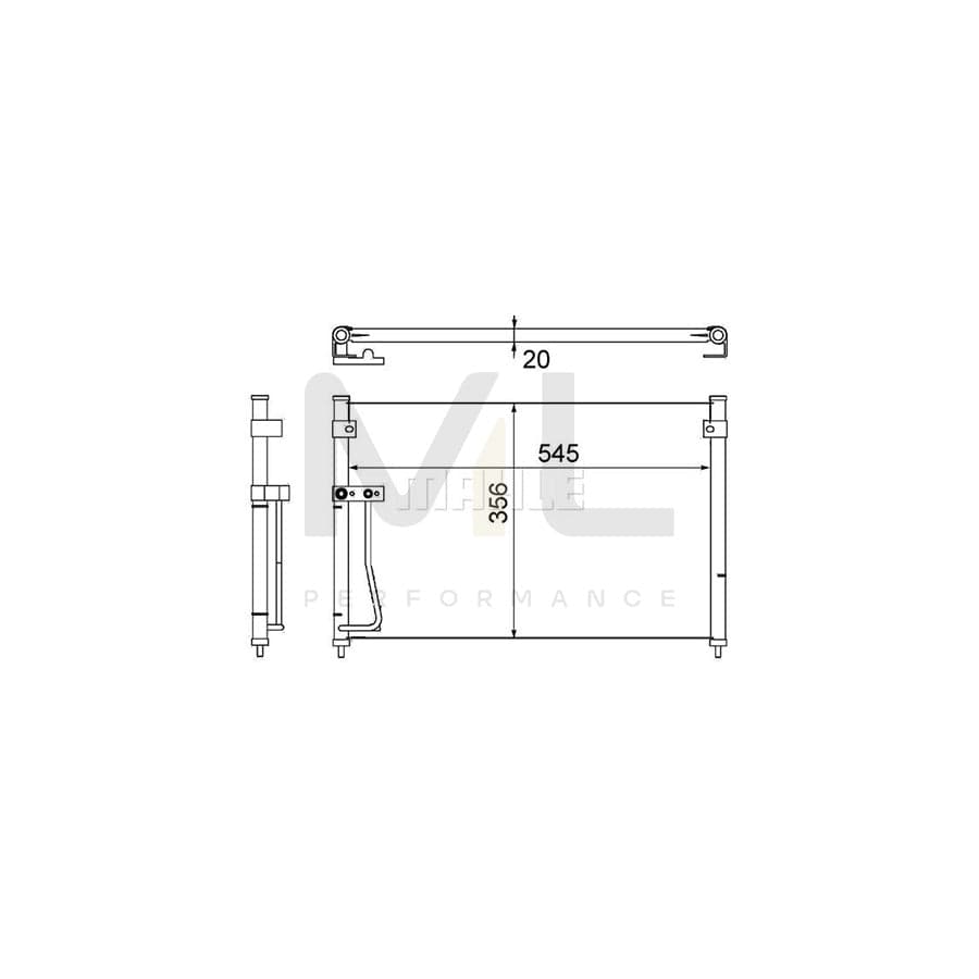 MAHLE ORIGINAL AC 257 000S Air conditioning condenser for MAZDA 626 without dryer, for vehicles with automatic climate control | ML Performance Car Parts