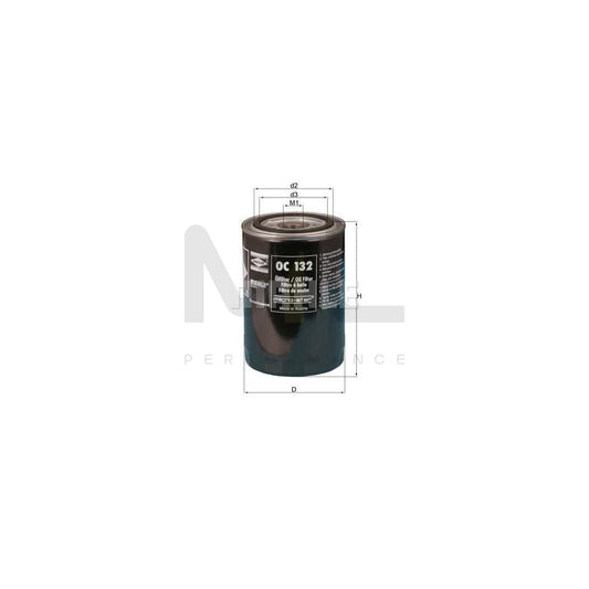 MAHLE ORIGINAL OC 132 Oil Filter Spin-on Filter, with one anti-return valve | ML Performance Car Parts