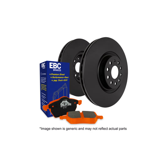 EBC PD05KF187 Citroen Ds Peugeot Orangestuff Front Brake Pad & Plain Disc Kit - Girling/TRW Caliper (Inc. DS3 & 208 Mk1) 1 | ML Performance UK Car Parts