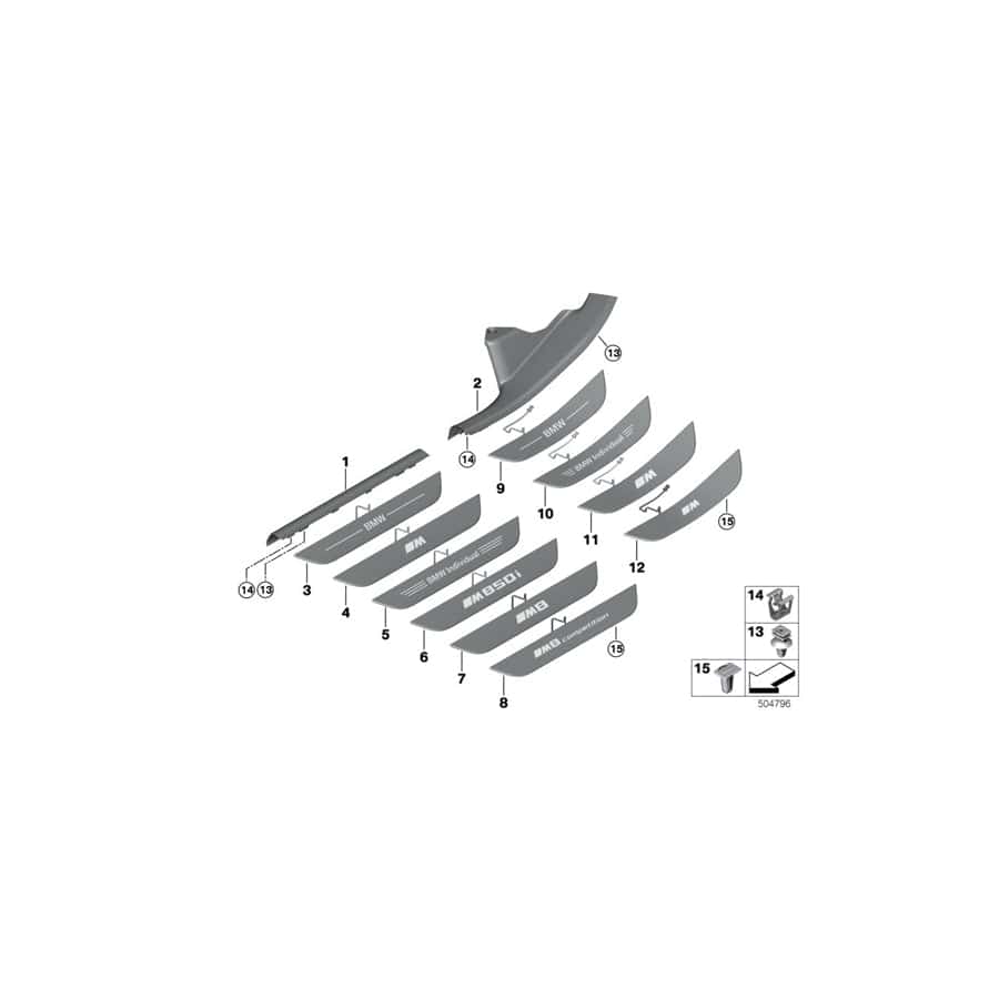 Genuine BMW 51478098368 F93 Trim Cover, Sill, Lighted, Front Right M8 COMPETITION (Inc. & M8) | ML Performance UK Car Parts