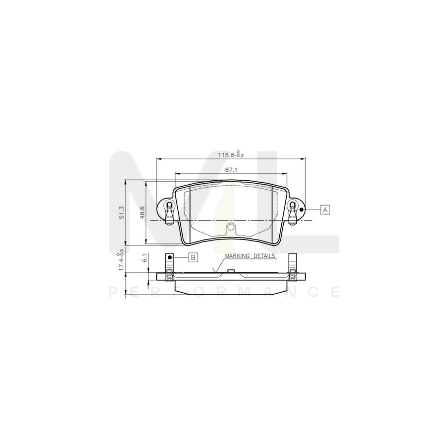 Bosch 0986Tb2401 Brake Pad Set Excl. Wear Warning Contact, With Accessories | ML Performance Car Parts