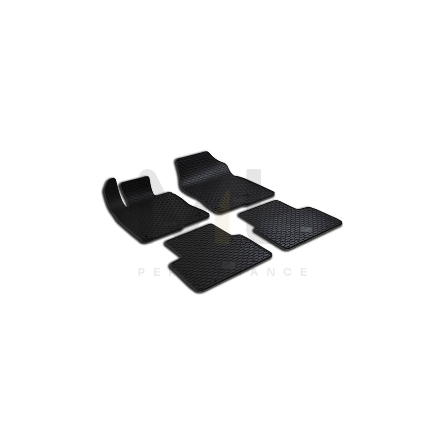 WALSER 50823 Floor mat set for HONDA Civic X Hatchback (FC,FK) Elastomer, Front and Rear, Quantity: 4, Black | ML Performance Car Parts