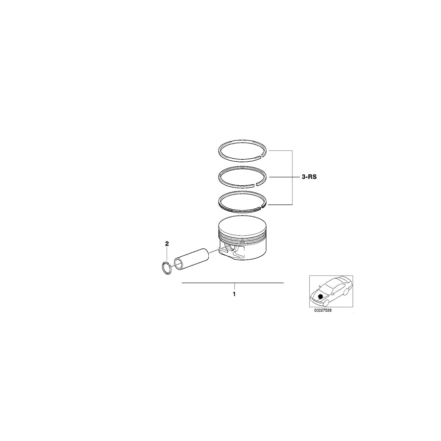 Genuine BMW 11257840942 E64 E92 E90 Repair Kit Piston Rings (+0,20 